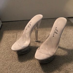 Clear platform heels